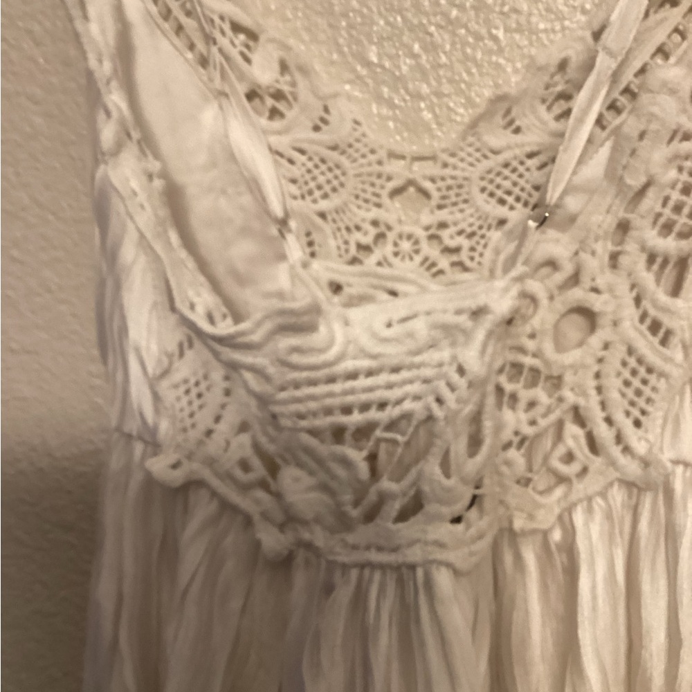 Lulus White Plisse Maxi Dress - Size Small - Picture 9 of 11